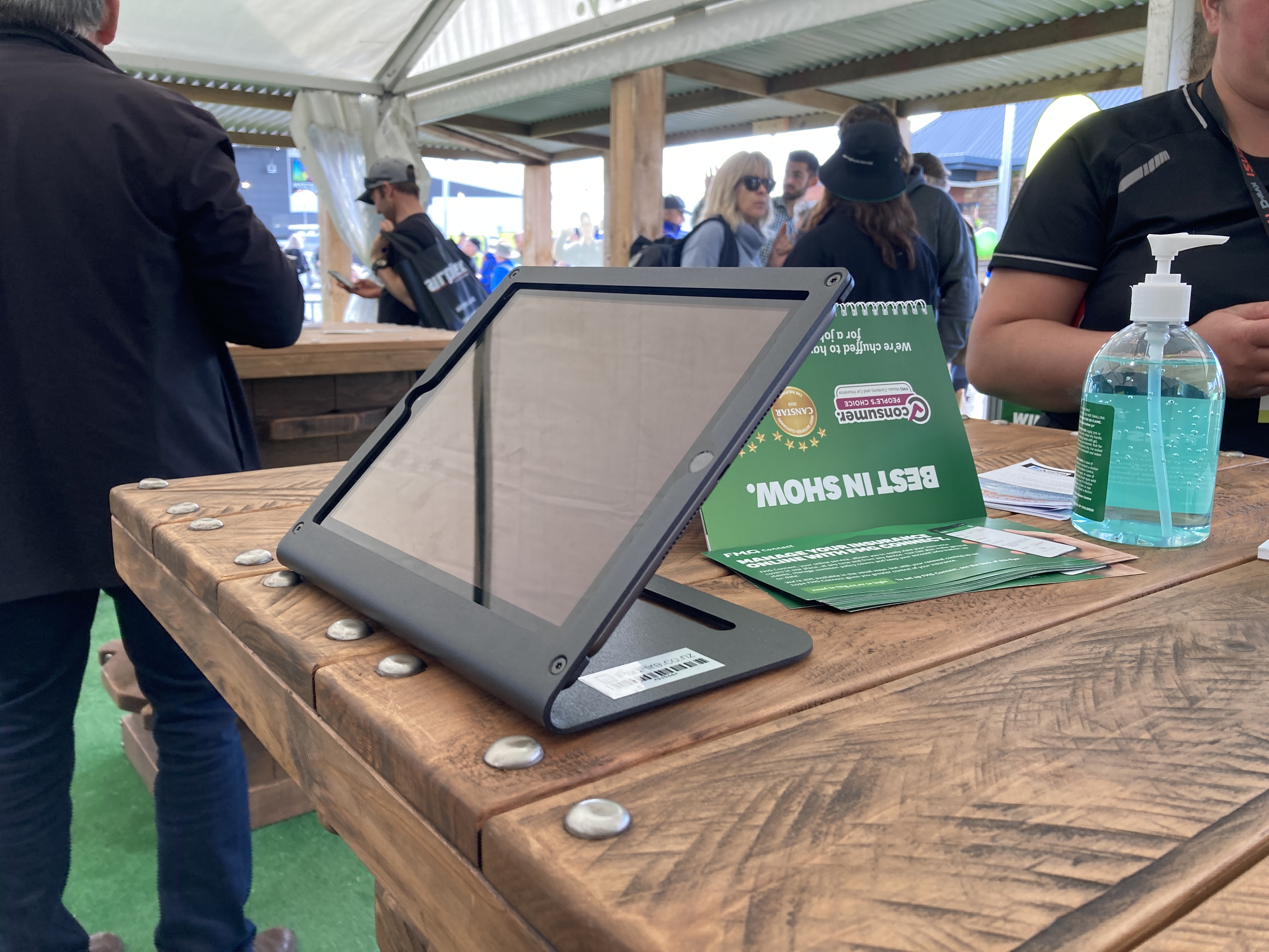 Photo of Heckler Windfall Tabletop stand for iPad 10.2”/10.5” (iPad 7, iPad 8, iPad Air 3) in action